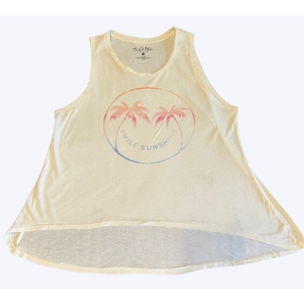 Salt Life Natural Breezy Tank Top Women's Large Oversized 100% Cotton